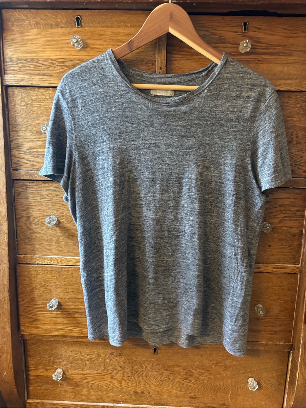 Outerknown linen t-shirt, athletic gray size medium